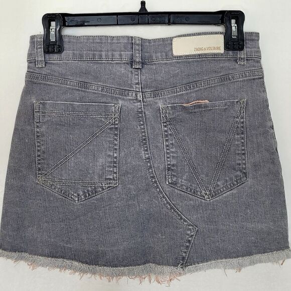 Zadig & Voltaire Gray Denim Mini Skirt Size 36EU - Picture 3 of 6